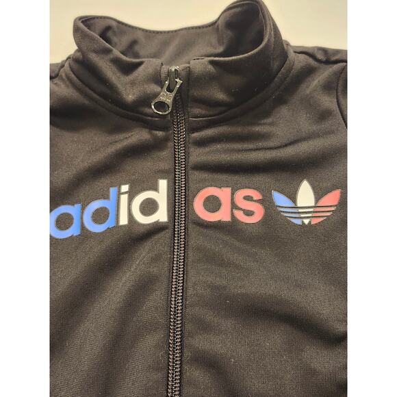 Adidas Logo Black Running Track Jacket Kidcore Sz 3-6 months K0001 - Picture 2 of 5